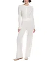 Marion 2p Crinkled Plisse Button Shirt & Pant Set In White