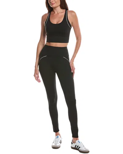 Marion 2pc 26in Racerback Sports Bra & High Waist Legging Set In Black
