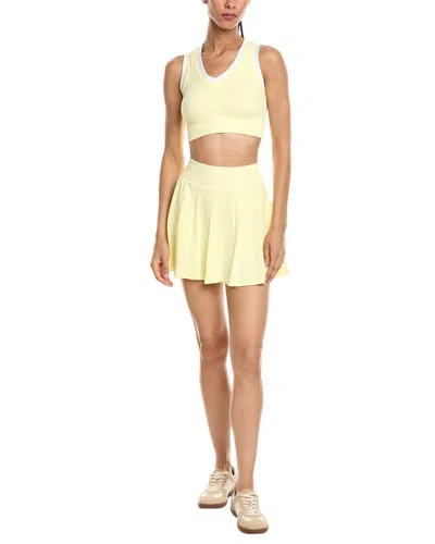 Marion 2pc 5.5in Contrast Trim Tennis Skirt & Padded Top Set In Yellow