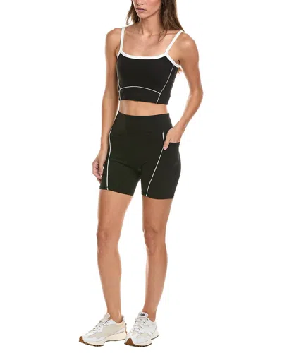 Marion 2pc 5in Athleisure Wear Crop Set In Black