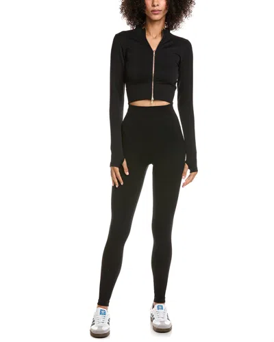 Marion 2pc Active Wear Top & Legging Set In Black