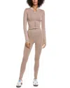 Marion 2pc Active Wear Top & Legging Set In Brown