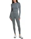 Marion 2pc Active Wear Top & Legging Set In Gray