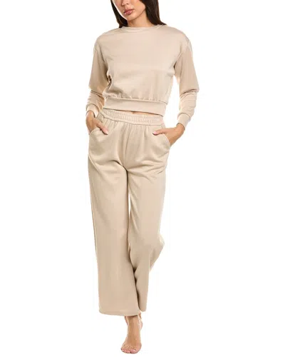Marion 2pc Air Scuba Classic Pullover & Pant Set In Brown