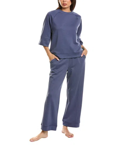 Marion 2pc Air Scuba Sweatshirt & Pant Set In Blue