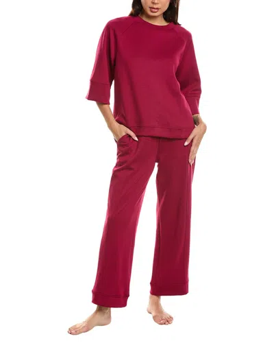 Marion 2pc Air Scuba Sweatshirt & Pant Set In Pink
