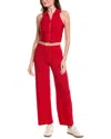 Marion 2pc Crinkle Textured Loungewear Set In Red