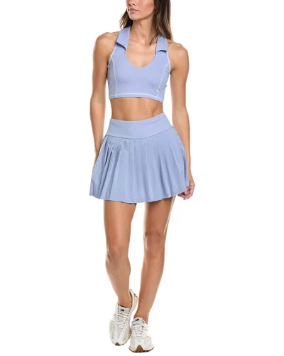 Marion 2pc Crop Polo Sports Bra & Skirt Set In Multi