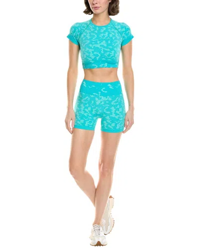 Marion 2pc Crop Top & Short Set In Blue