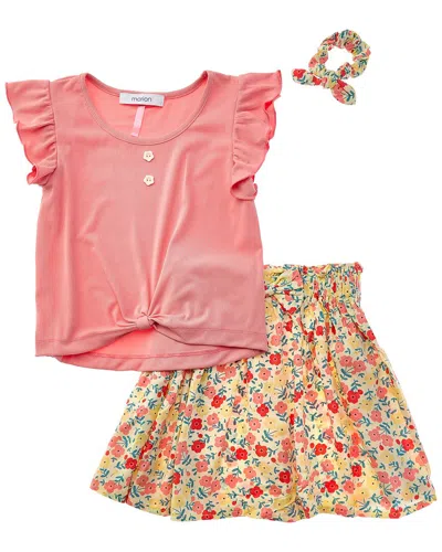 Marion 2pc Floral Skirt Set In Pink