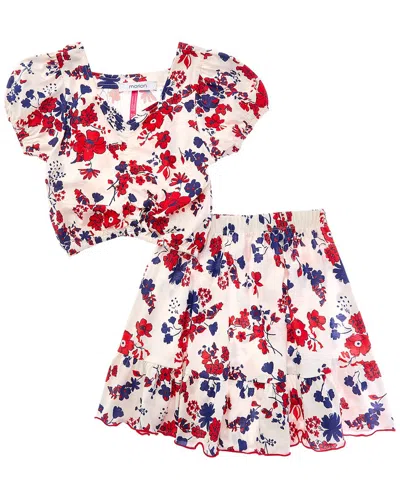 Marion Kids' 2pc Floral Top & Skirt Set In Multi