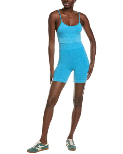 Marion 2pc Mineral Washed Bralette & Short Set In Blue
