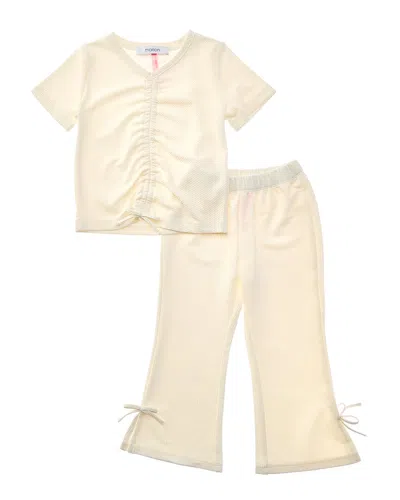 Marion 2pc Ruched Top & Pant Set In Neutral