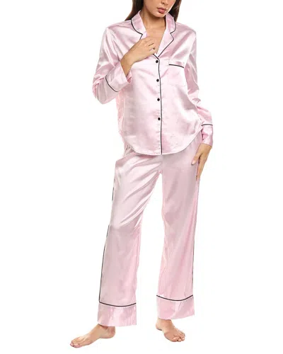 Marion 2pc Satin Pajama Set In Neutral