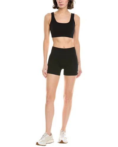 Marion 2pc Seamless Sports Bra & Short Set In Black