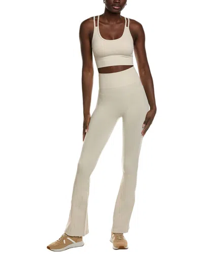 Marion 2pc Snatch Me Up Flared Sports Bra & Legging Set In White