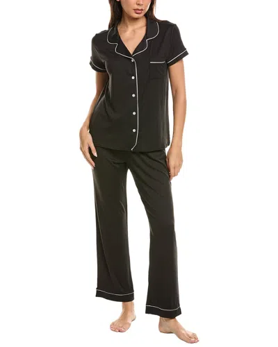 Marion 2pc Soft Stretch Pajama Set In Black