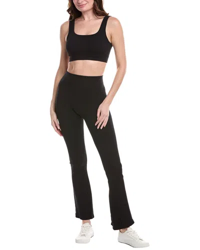 Marion 2pc Sports Bra & Flare Pant Set In Black