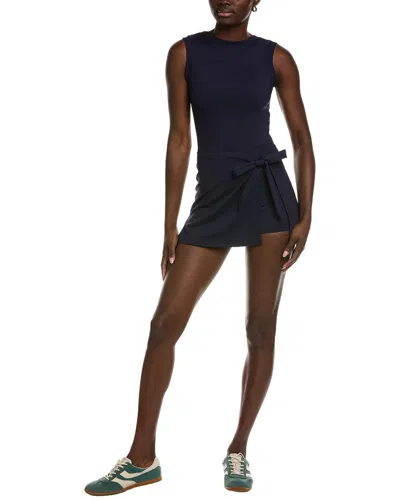 Marion 2pc Tie Front Tennis Mini Dress & Short Set In Blue