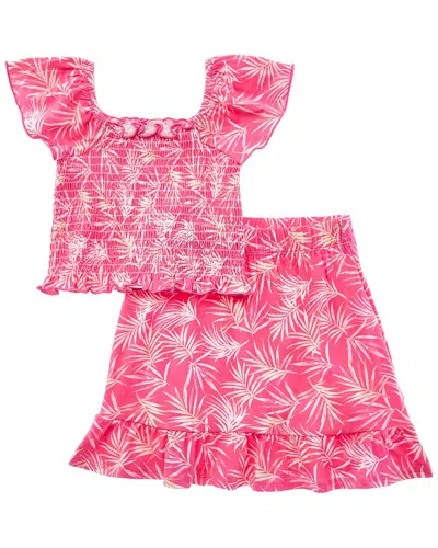 Marion Kids' 2pc Top & Skirt Set In Pink