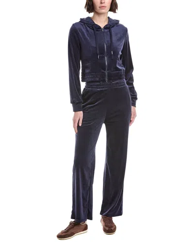 Marion 2pc Wide Leg Pant & Hoodie Set In Blue