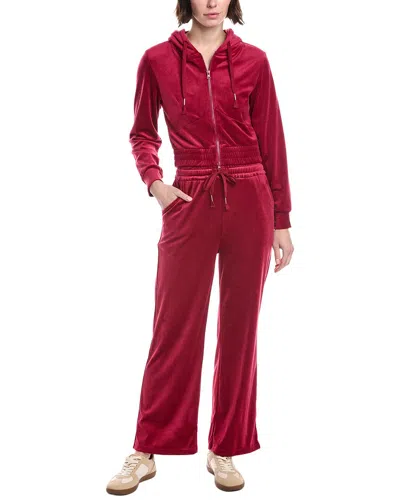 Marion 2pc Wide Leg Pant & Hoodie Set In Red