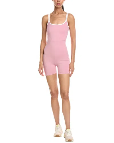 Marion 3.5in Double Straps Spaghetti Activewear Romper In Purple