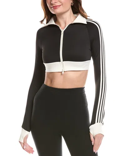 MARION 4 STRIPES TWO-WAY ZIPPER CROPPED TRACK JACKET