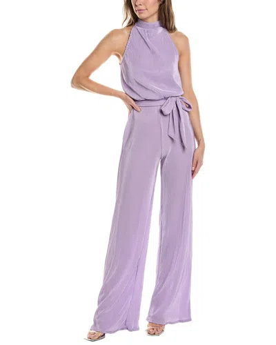 Marion Accordion Pleated Jumpsuit In Purple