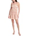 Marion Bow Mini Dress In Orange