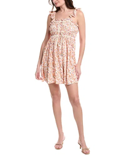 Marion Bow Mini Dress In Orange