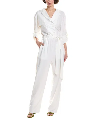 Marion Double-breasted Jumpsuit In White