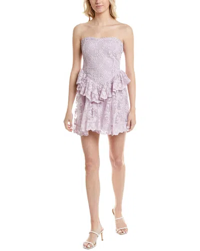 Marion Embroidered Tulle Mini Dress In Purple