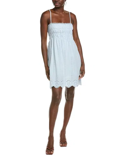 Marion Eyelet Smocked Scallop Hem Dress In Animal Print
