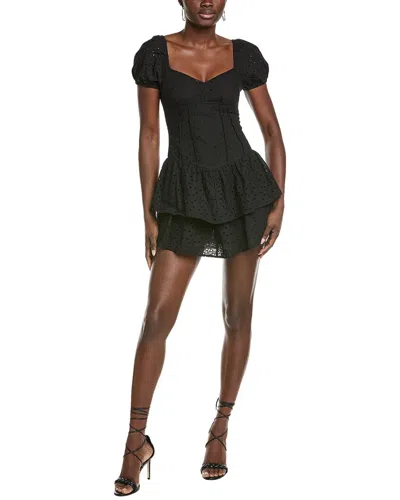 Marion Floral A-line Dress In Black