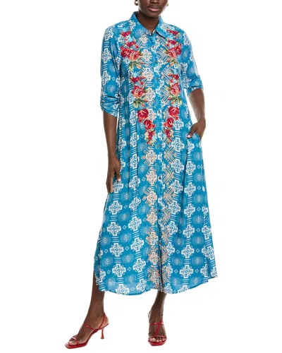 Marion Floral Embroidered Shirtdress In Blue