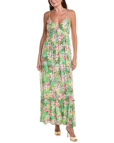 Marion Floral Maxi Dress In Green