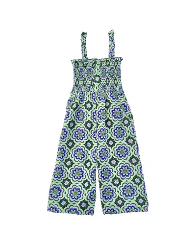 Marion Kids' Floral Romper In Green