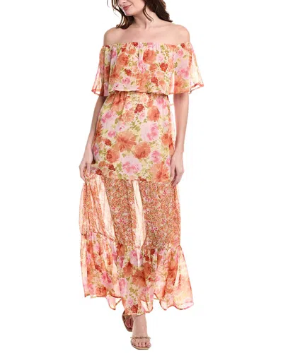 Marion Flounce Maxi Dress In Orange