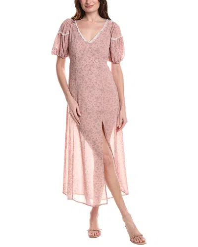 Marion Lace-trim Midi Dress In Multi