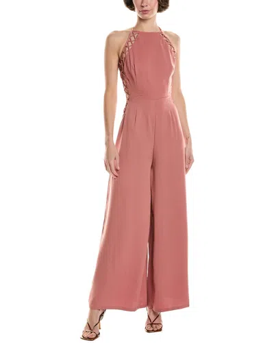 Marion Lattice Cutout Jumpsuit In Red