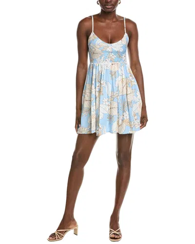 Marion Leaf Printed A-line Dress In Transparent