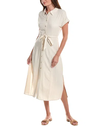 Marion Linen-blend Midi Dress In Neutral