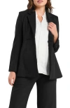 Marion Women's Tailored Maternity Workwear Blazer In Italian Stretch Suiting Fabric In Black