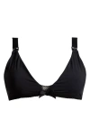Marion Women's High Support Maternity & Nursing Bralette In Black With Lace Detail In Black