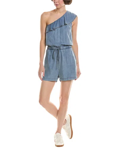 Marion One-shoulder Romper In Blue