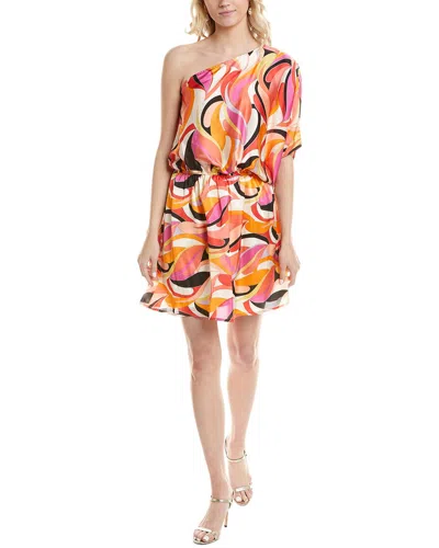 Marion One-shoulder Satin Mini Dress In Pink