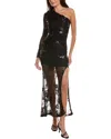 Marion One-shoulder Sequin Maxi Dress In Black
