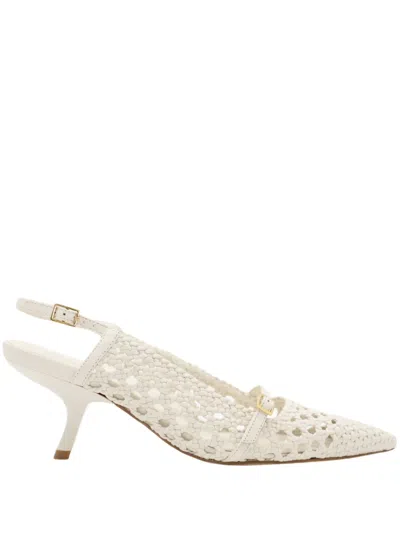 Marion Parke 60mm Melissa Woven Slingback Sandals In Neutral
