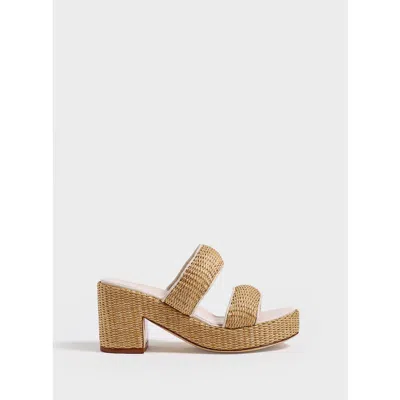 Marion Parke Amelia Platform | Nappa/raffia In Neutral